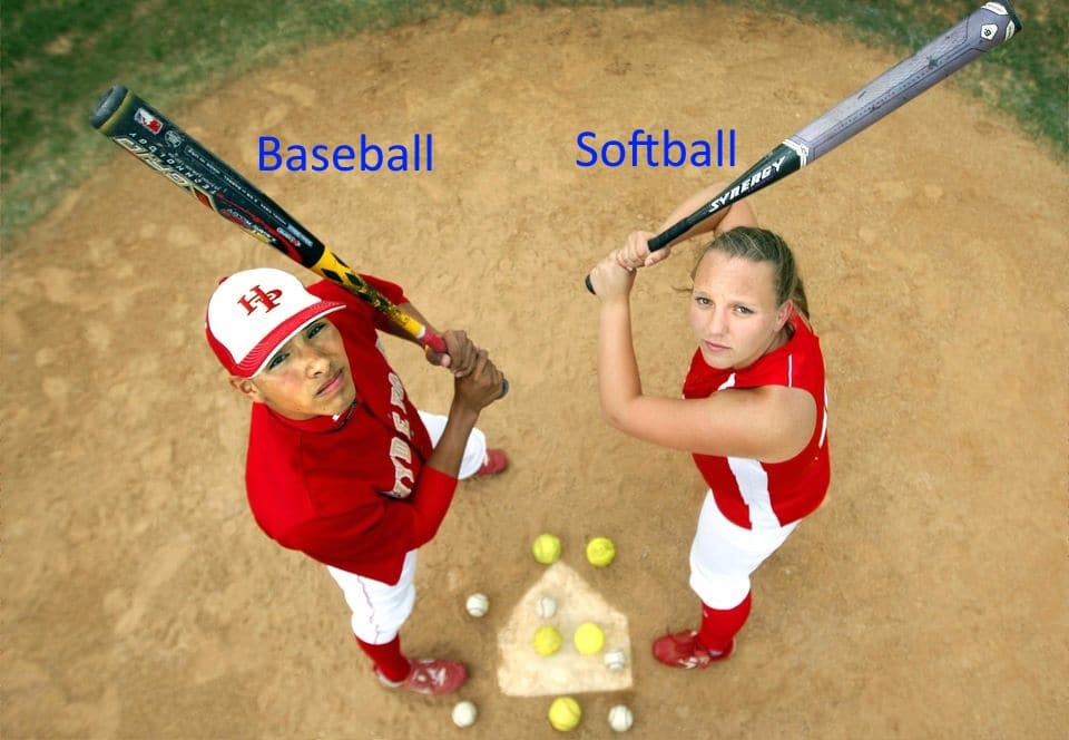 baseball vs softball